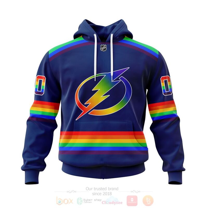 NHL Tampa Bay Lightning LGBT Pride Blue Personalized Custom 3D Hoodie Shirt