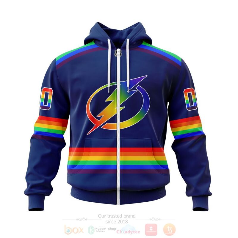 NHL Tampa Bay Lightning LGBT Pride Blue Personalized Custom 3D Hoodie Shirt 1