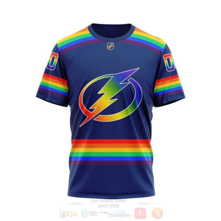 NHL Tampa Bay Lightning LGBT Pride Blue Personalized Custom 3D Hoodie Shirt 1 2