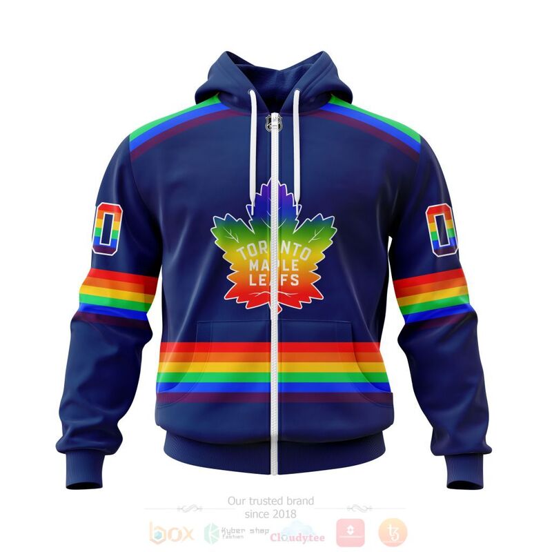 NHL Toronto Maple Leafs LGBT Pride Blue Personalized Custom 3D Hoodie Shirt 1