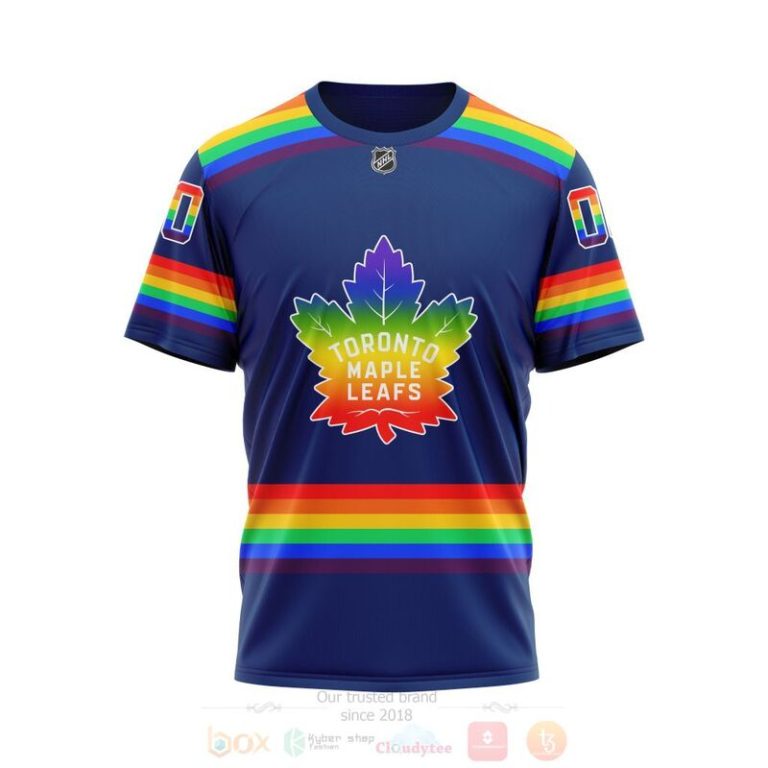 NHL Toronto Maple Leafs LGBT Pride Blue Personalized Custom 3D Hoodie Shirt 1 2