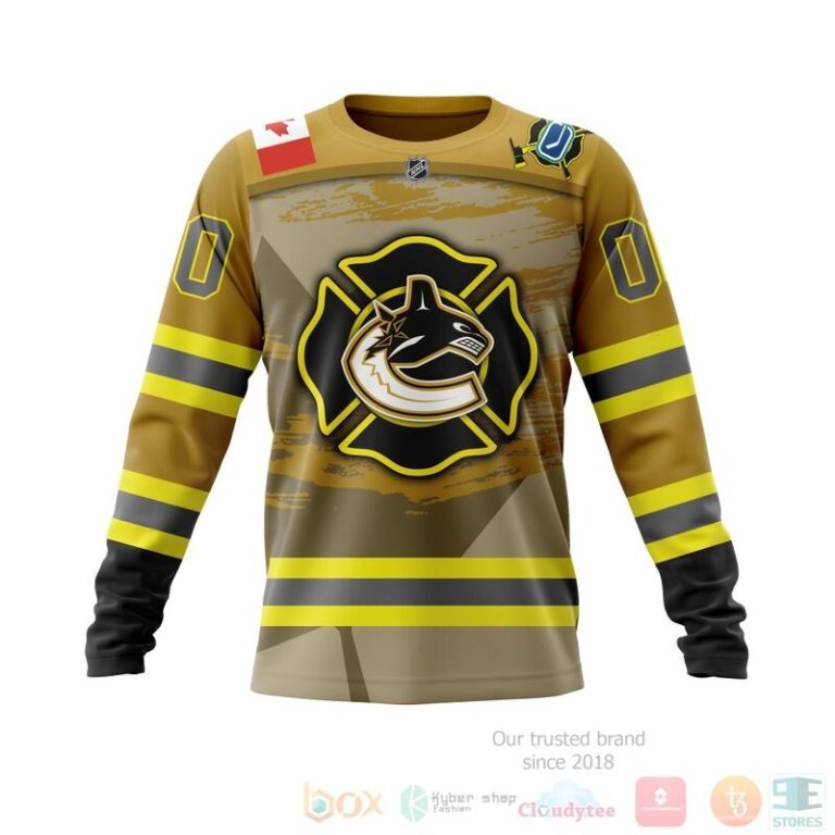 NHL Vancouver Canucks Honnor Firefighter Yellow 3D Hoodie Shirt 1 2