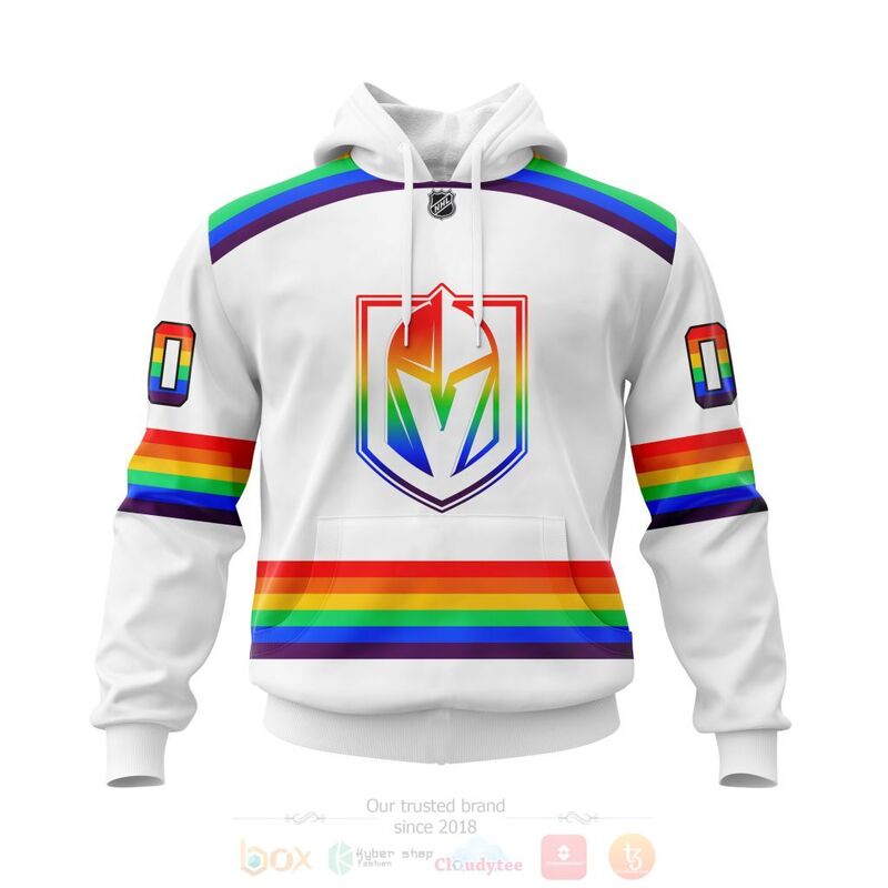NHL Vegas Golden Knights LGBT Pride White Personalized Custom 3D Hoodie Shirt