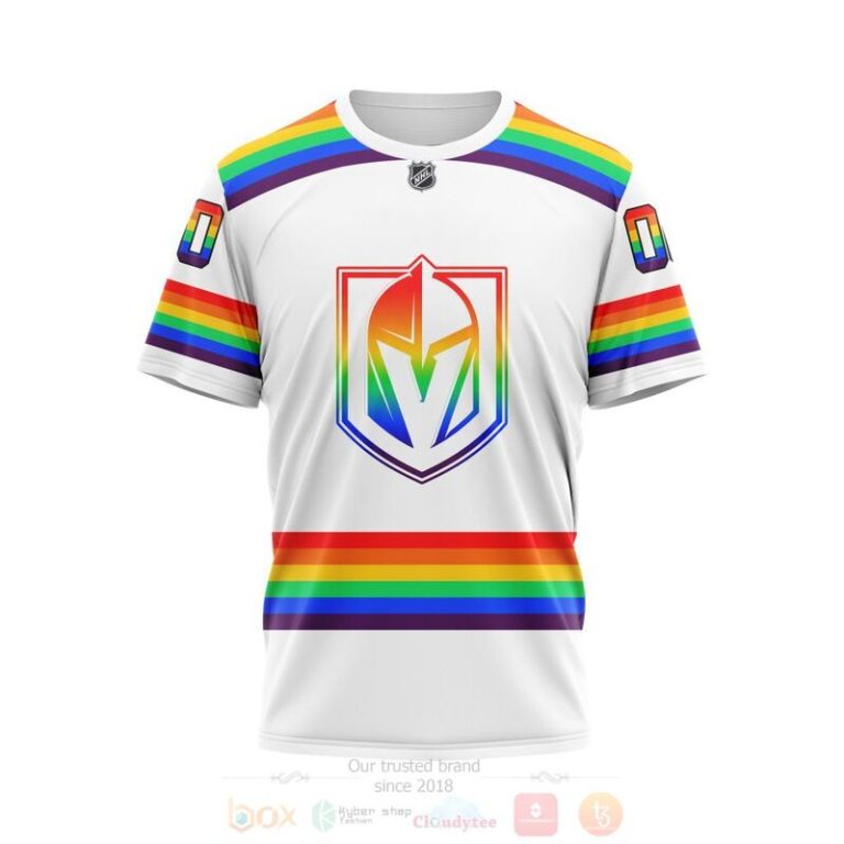 NHL Vegas Golden Knights LGBT Pride White Personalized Custom 3D Hoodie Shirt 1 2