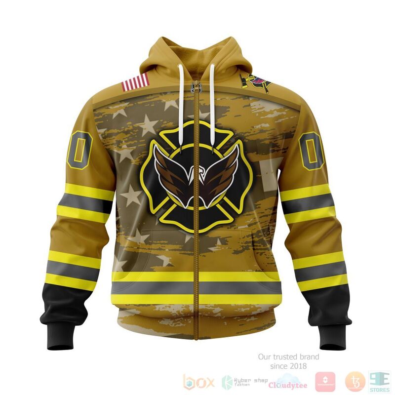 NHL Washington Capitals Honnor Firefighter Yellow 3D Hoodie Shirt 1