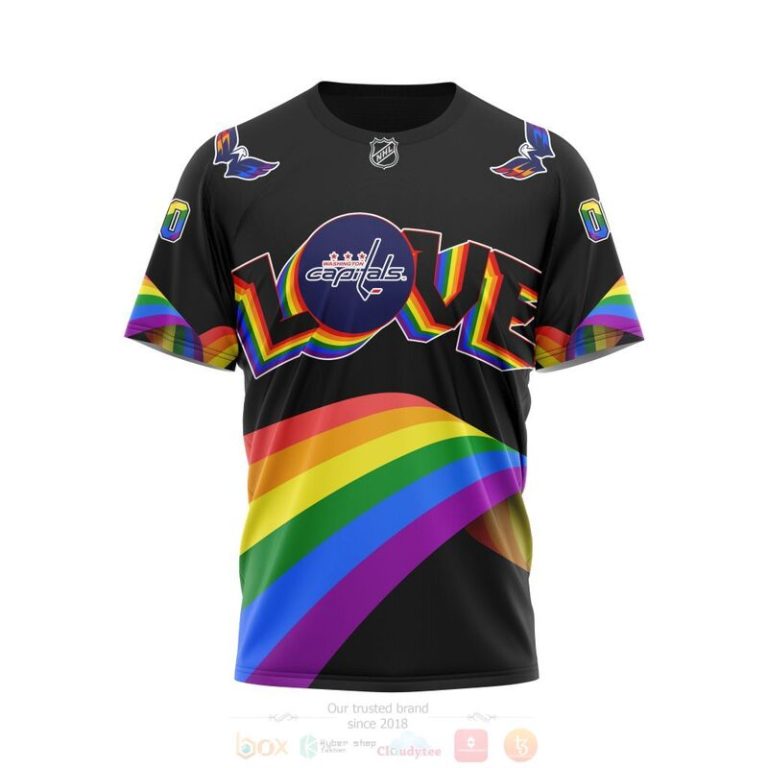 NHL Washington Capitals Love LGBT Pride Personalized Custom 3D Hoodie Shirt 1 2