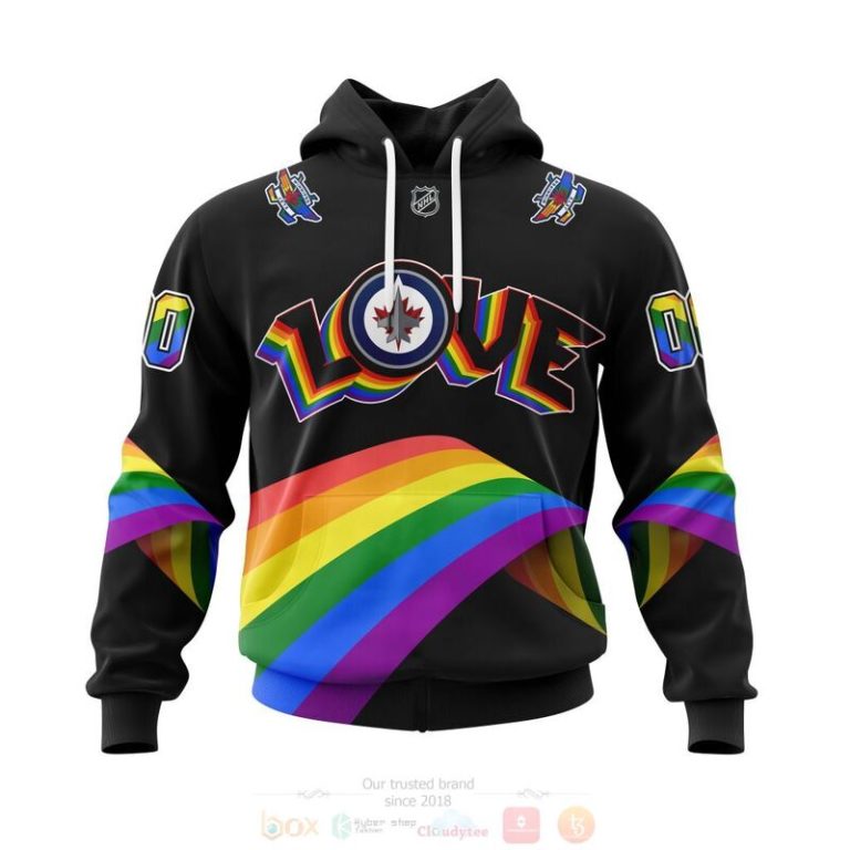 NHL Winnipeg Jets Love LGBT Pride Personalized Custom 3D Hoodie Shirt