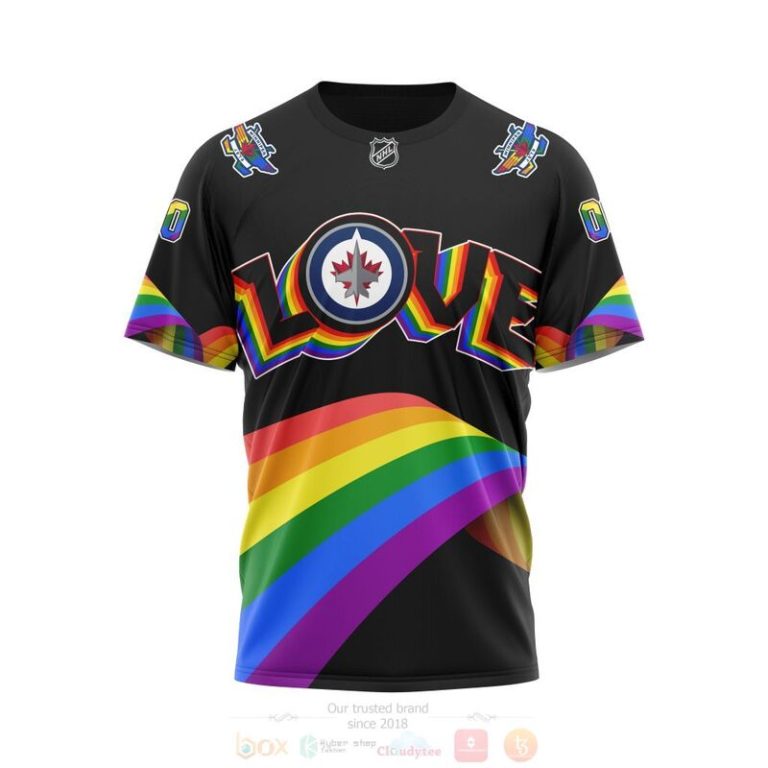NHL Winnipeg Jets Love LGBT Pride Personalized Custom 3D Hoodie Shirt 1 2