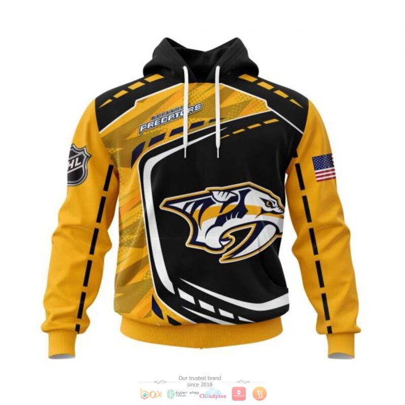 Nashville Predators NHL black yellow 3D shirt hoodie