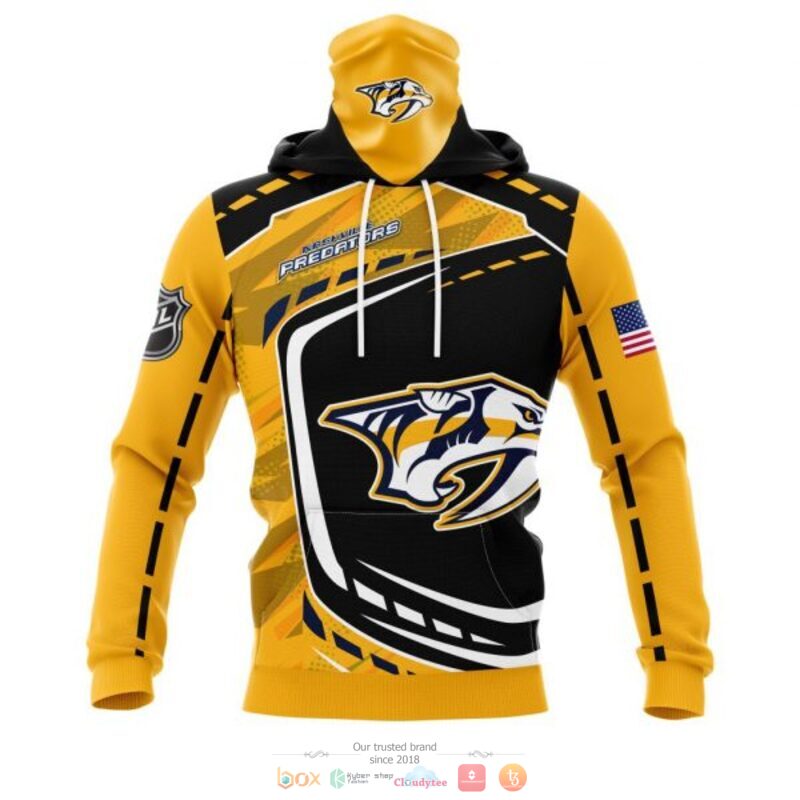 Nashville Predators NHL black yellow 3D shirt hoodie 1 2 3