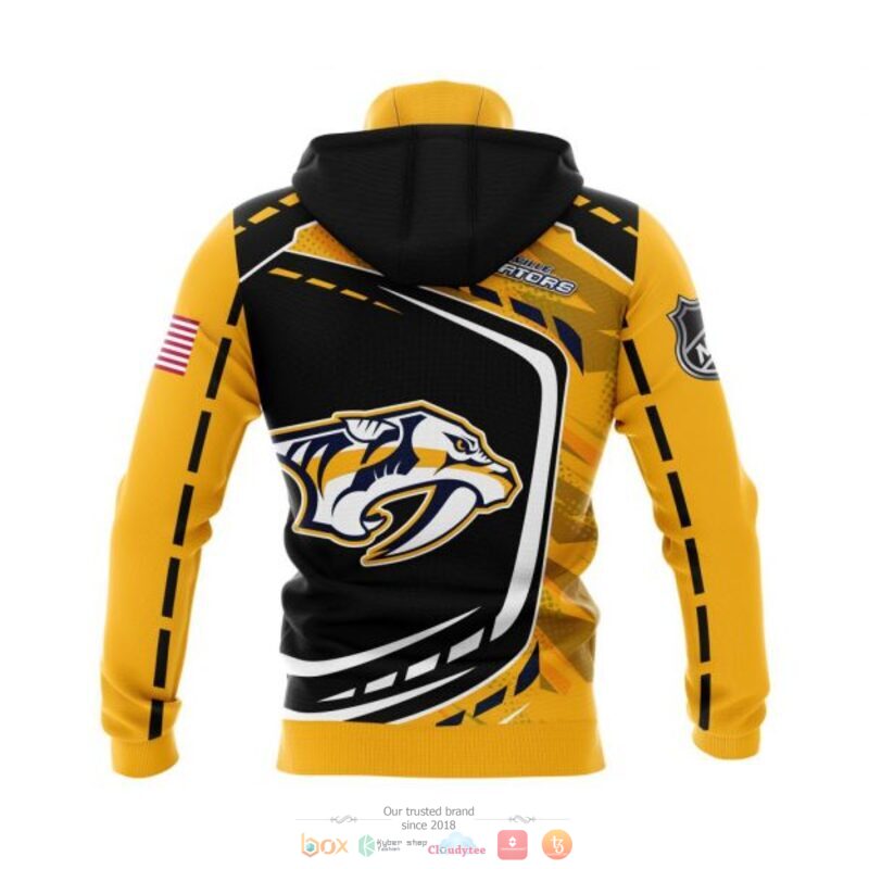 Nashville Predators NHL black yellow 3D shirt hoodie 1 2 3 4