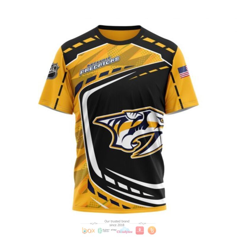 Nashville Predators NHL black yellow 3D shirt hoodie 1 2 3 4 5 6 7