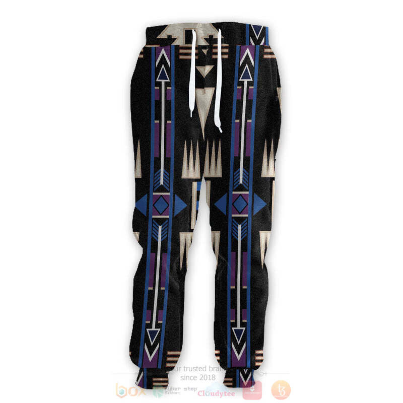 Native American Blue Hoodie and Sweatpants Set 1 2