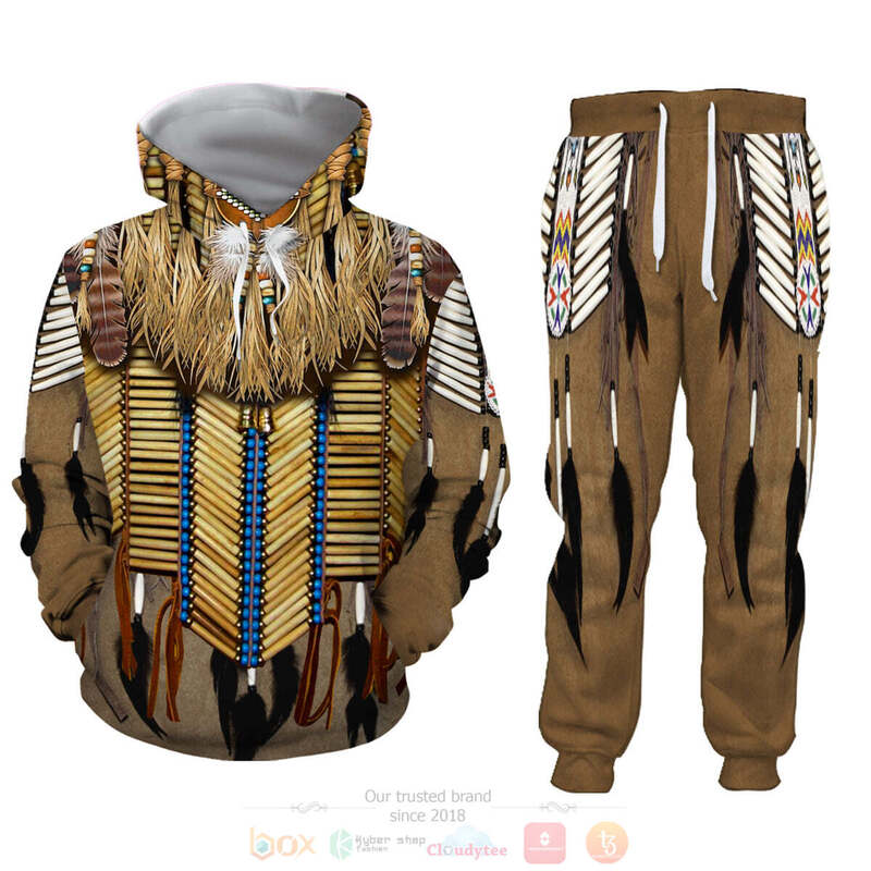 Native Brown Hoodie and Sweatpants Set