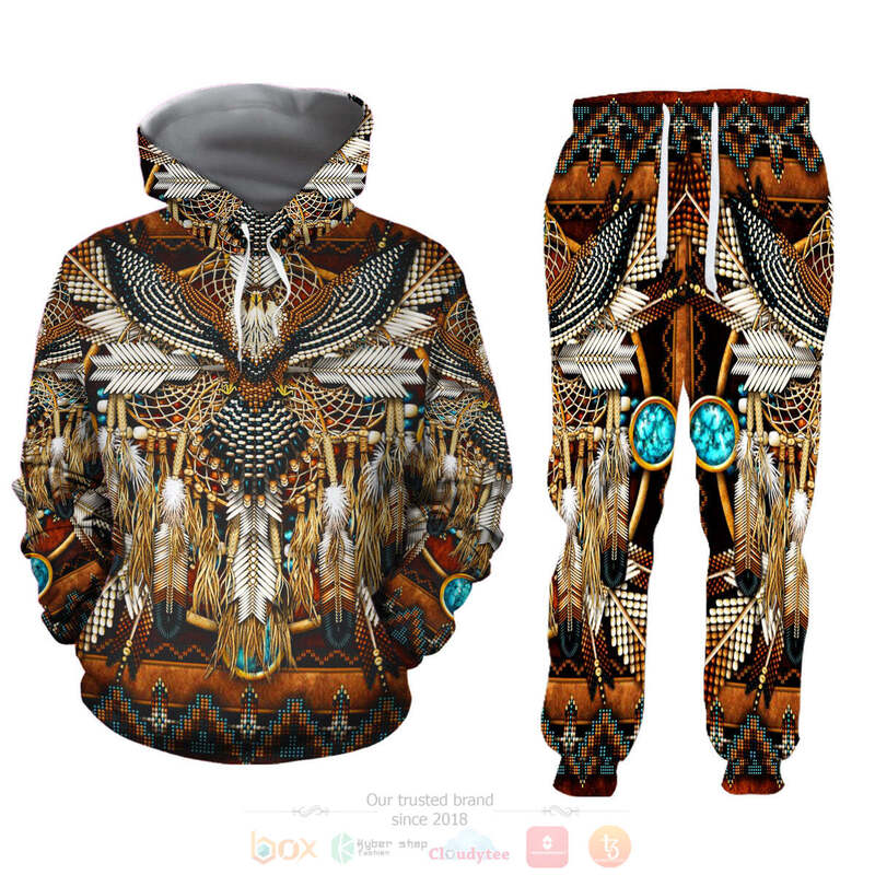 Native Owl Red 3D Hoodie and Sweatpants Set