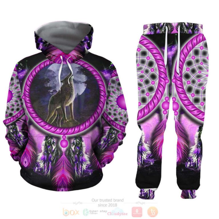 Native Wolf Hoodie and Sweatpants Set