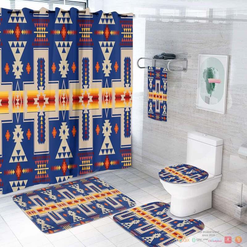 Navy Tribe Design Native American Bathroom Set