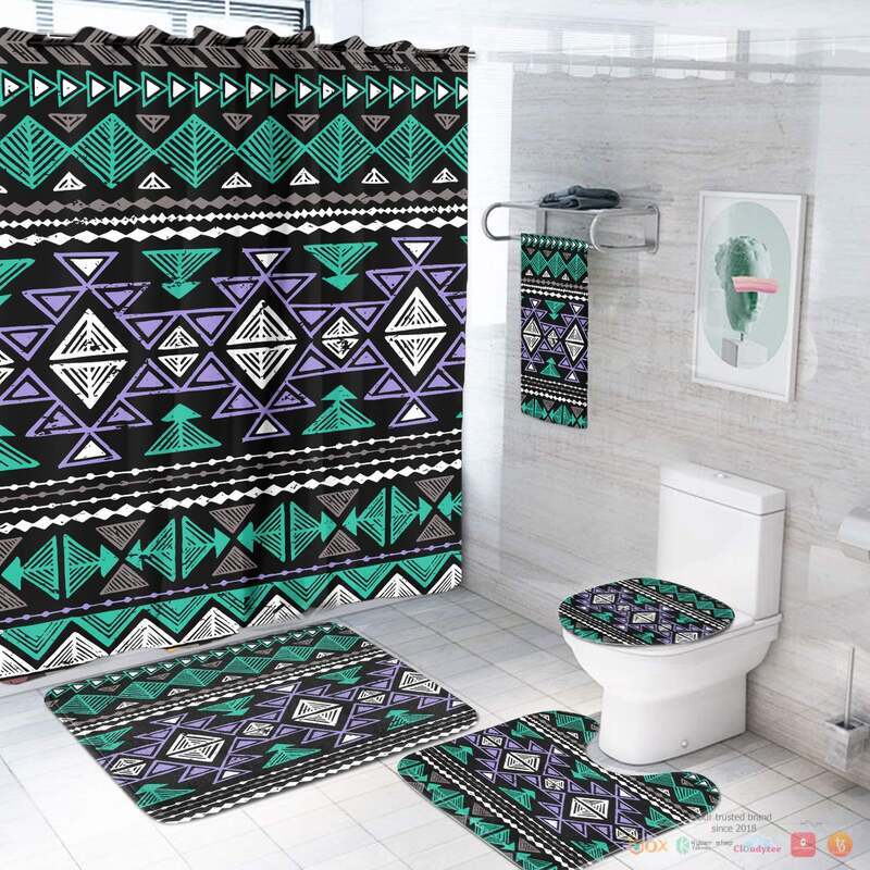 Neon Color Tribal Native American Bathroom Set