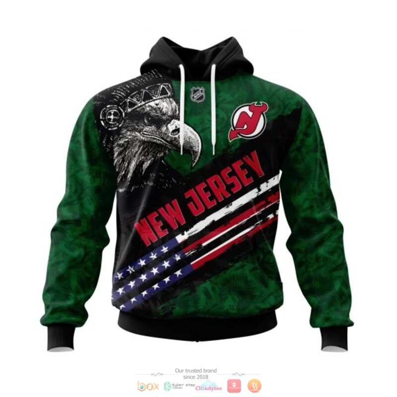 New Jersey Devils NHL Eagle American flag 3D shirt hoodie