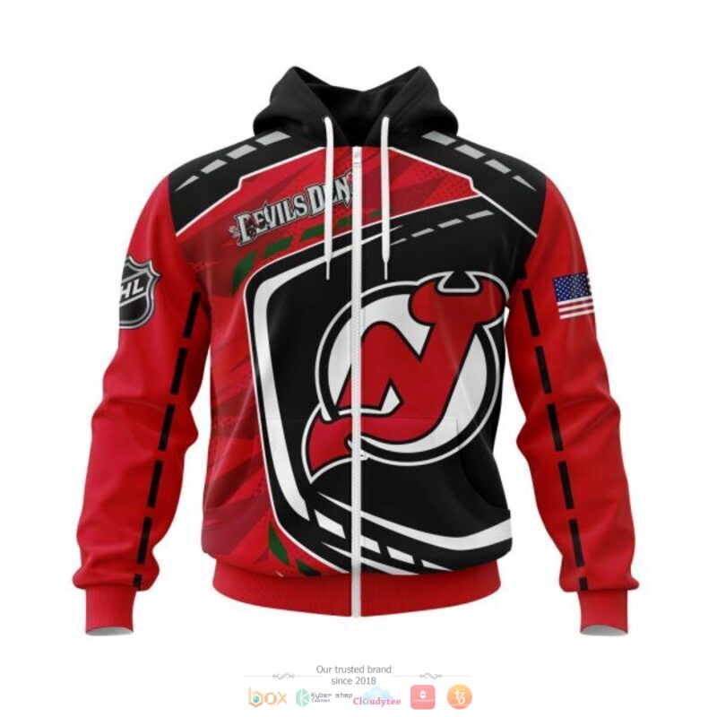 New Jersey Devils NHL black red 3D shirt hoodie 1