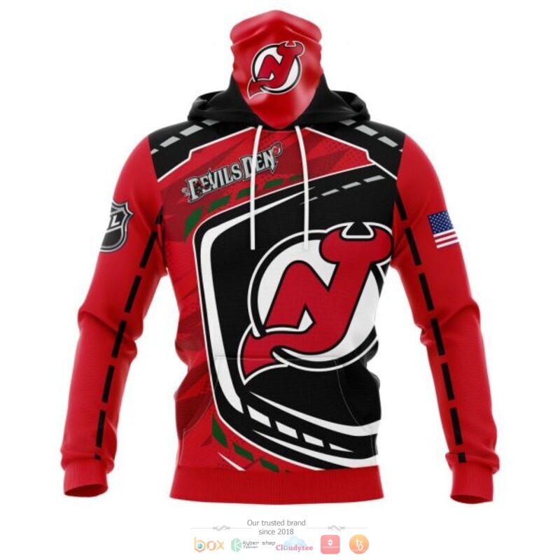 New Jersey Devils NHL black red 3D shirt hoodie 1 2 3