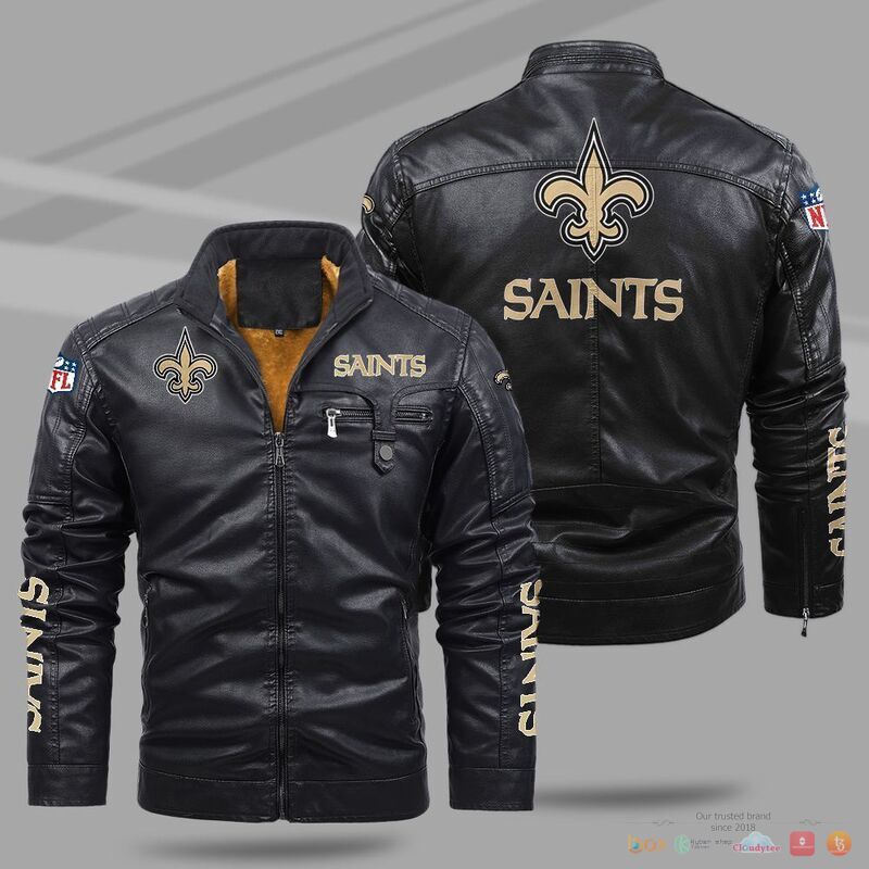 New Orleans Saints NFL Trend Fleece Leather Jacket