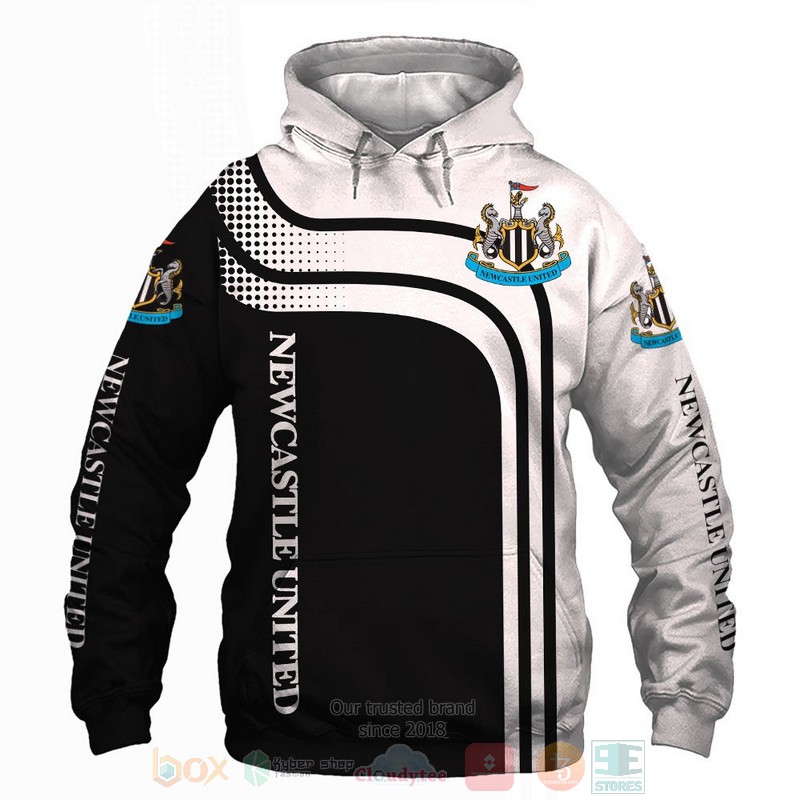 Newcastle United black white 3D shirt hoodie