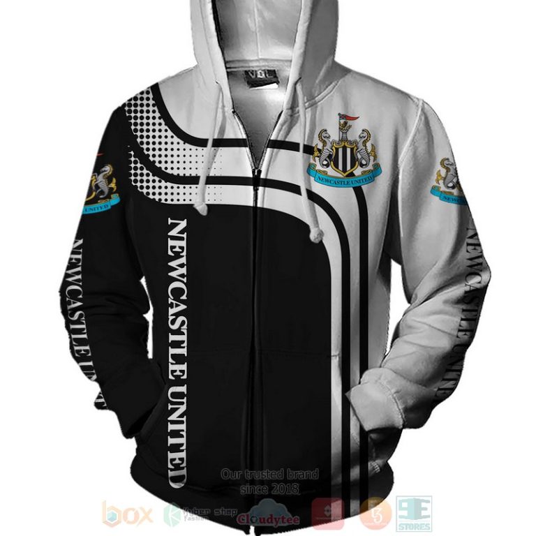 Newcastle United black white 3D shirt hoodie 1 2