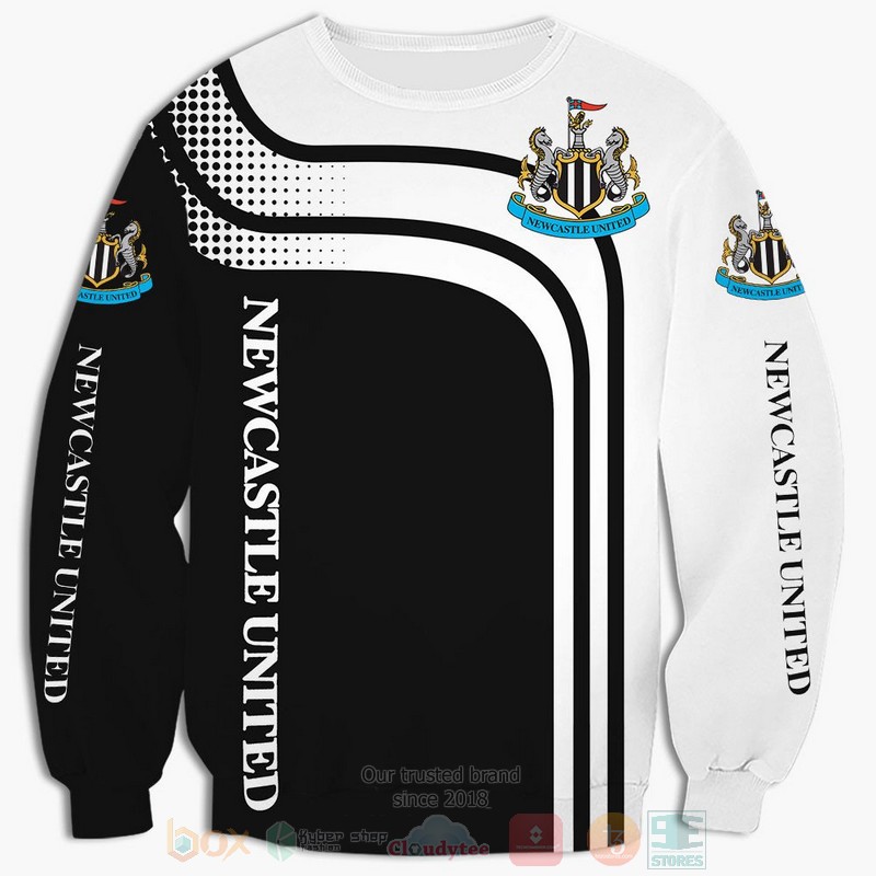 Newcastle United black white 3D shirt hoodie 1 2 3 4 5 6 7 8 9 10 11 12 13 14 15
