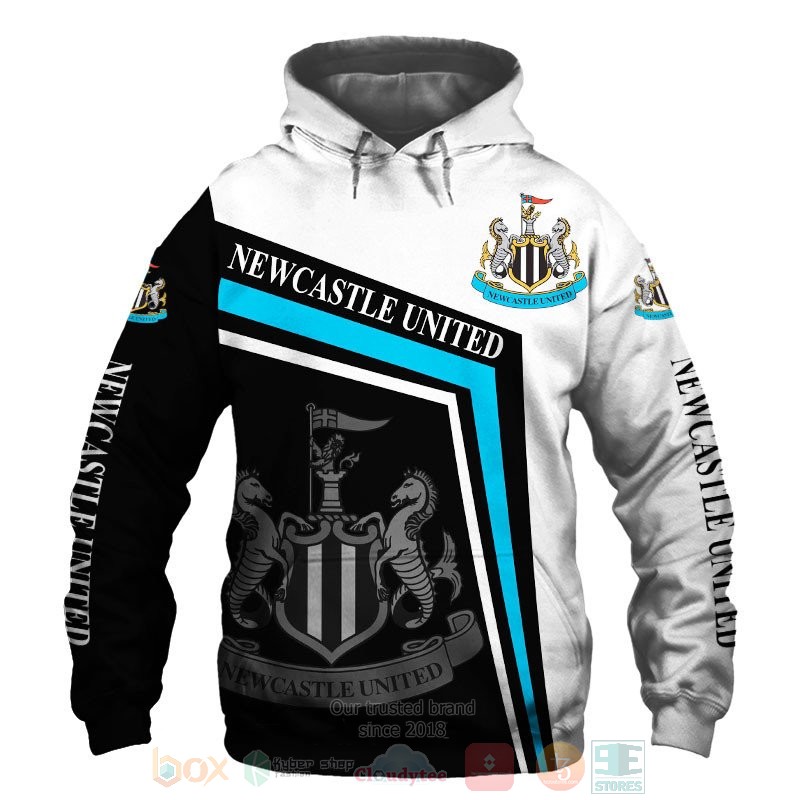Newcastle United white black 3D shirt hoodie