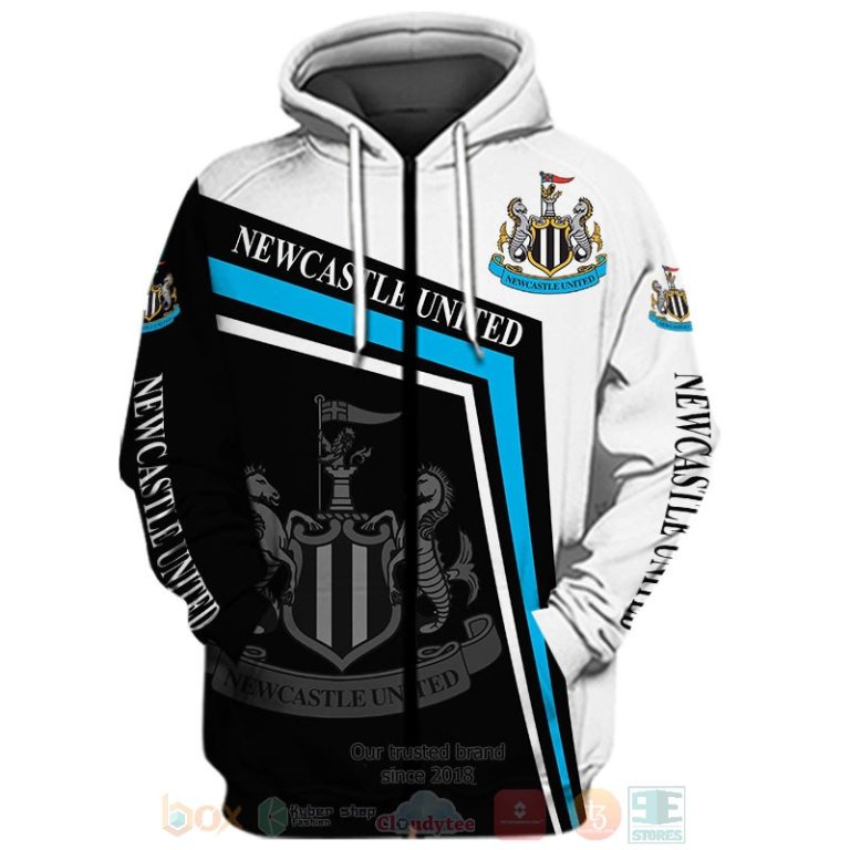 Newcastle United white black 3D shirt hoodie 1 2