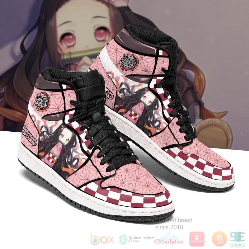 Nezuko Sneakers Custom Anime Demon Slayer Air Jordan High Top Shoes