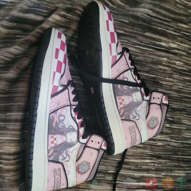 Nezuko Sneakers Custom Anime Demon Slayer Air Jordan High Top Shoes 1 2 3