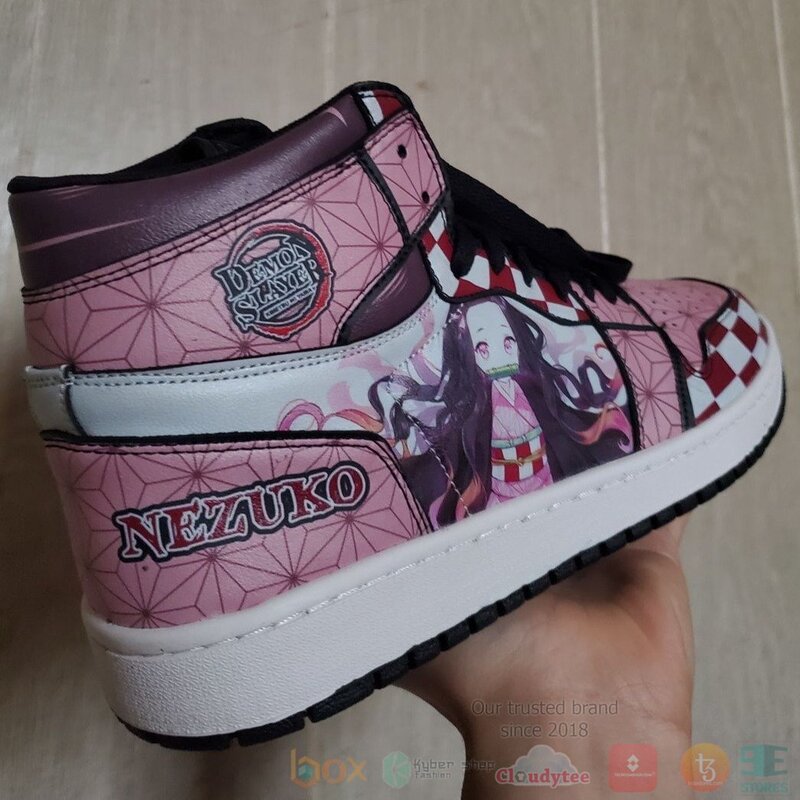 Nezuko Sneakers Custom Anime Demon Slayer Air Jordan High Top Shoes 1 2 3 4