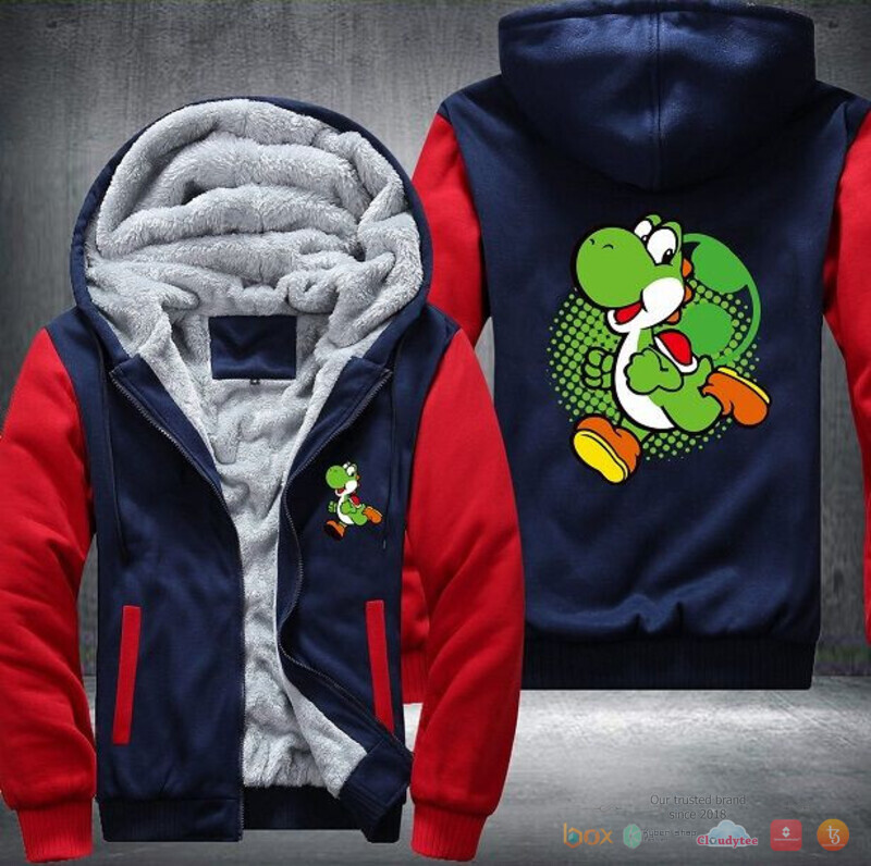 Nintendo Yoshi Mario Fleece Hoodie Jacket 1 2