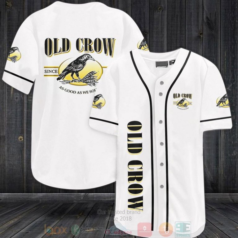 Old Crow white Baseball Jersey