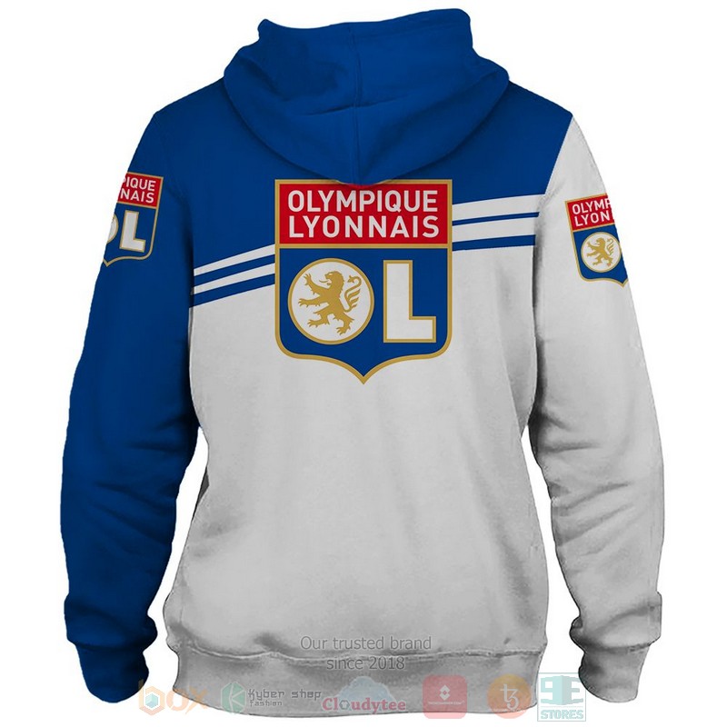 Olympique Lyonnais white blue 3D shirt hoodie 1
