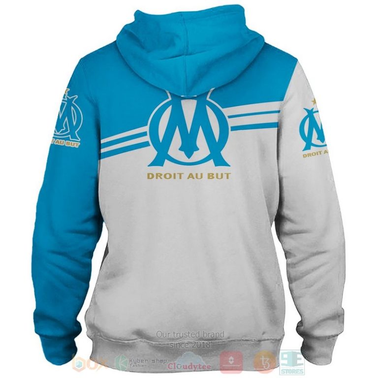 Olympique de Marseille white blue 3D shirt hoodie 1