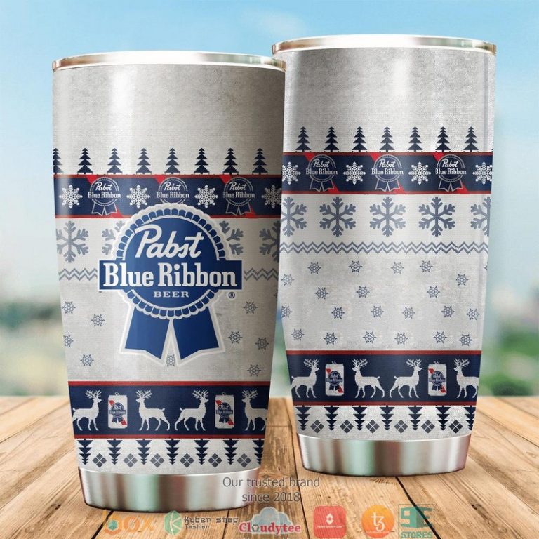 Pabst Blue Ribbon Christmas Tumbler