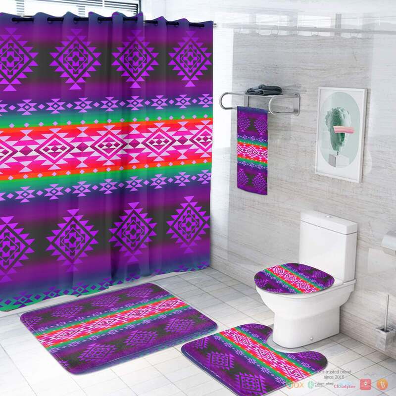 Pattern Purple Native American Bathroom set