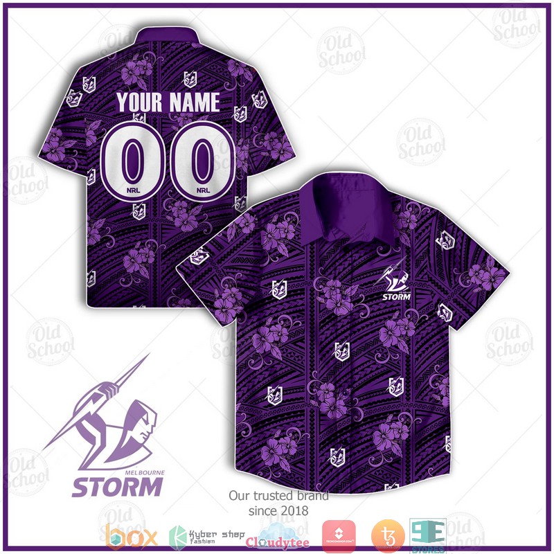Personalise NRL Melbourne Storm Hawaiian shirt