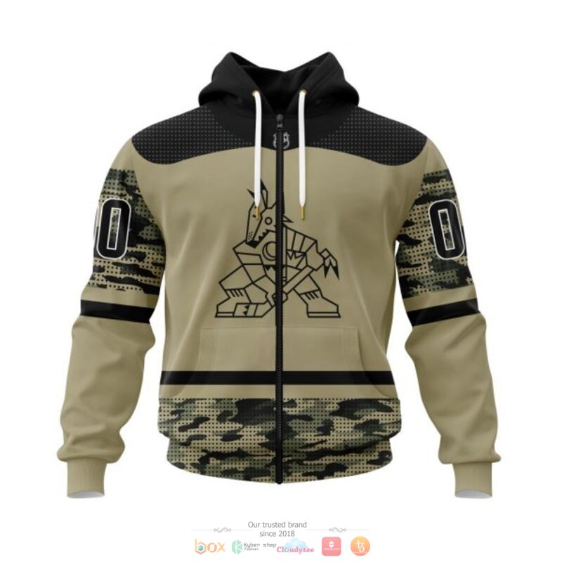 Personalized Arizona Coyotes NHL Military Appreciation Night custom 3D shirt hoodie 1