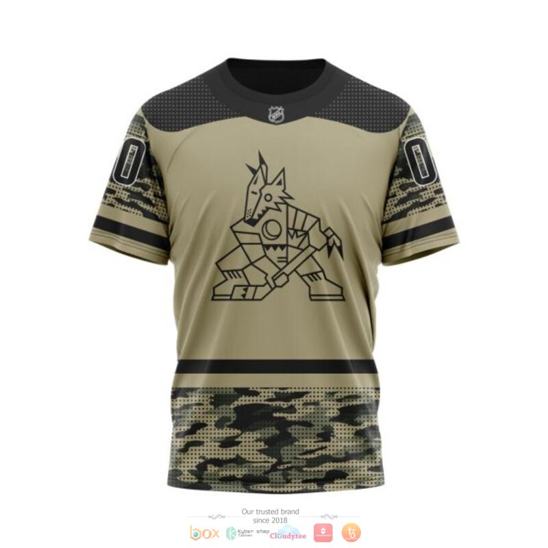 Personalized Arizona Coyotes NHL Military Appreciation Night custom 3D shirt hoodie 1 2 3 4 5 6 7