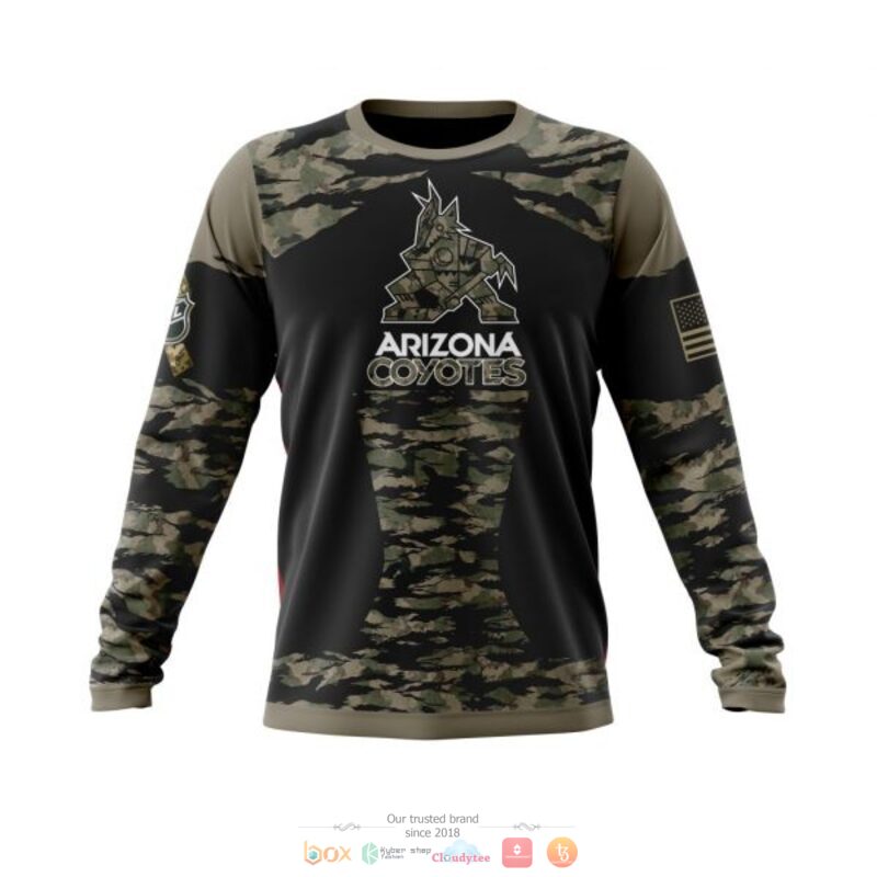 Personalized Arizona Coyotes NHL green camo custom 3D shirt hoodie 1 2 3 4 5