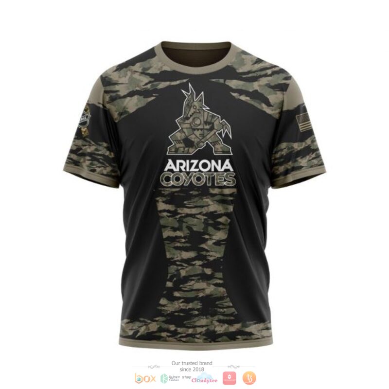 Personalized Arizona Coyotes NHL green camo custom 3D shirt hoodie 1 2 3 4 5 6 7
