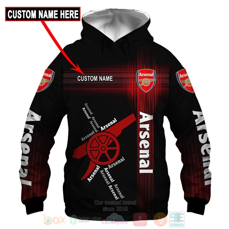 Personalized Arsenal black custom 3D shirt hoodie