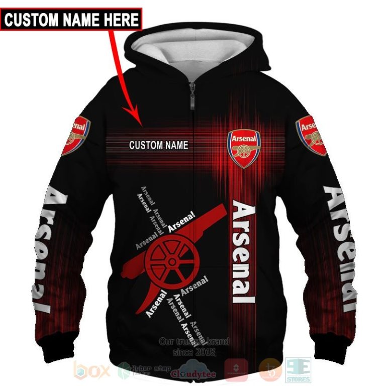 Personalized Arsenal black custom 3D shirt hoodie 1 2