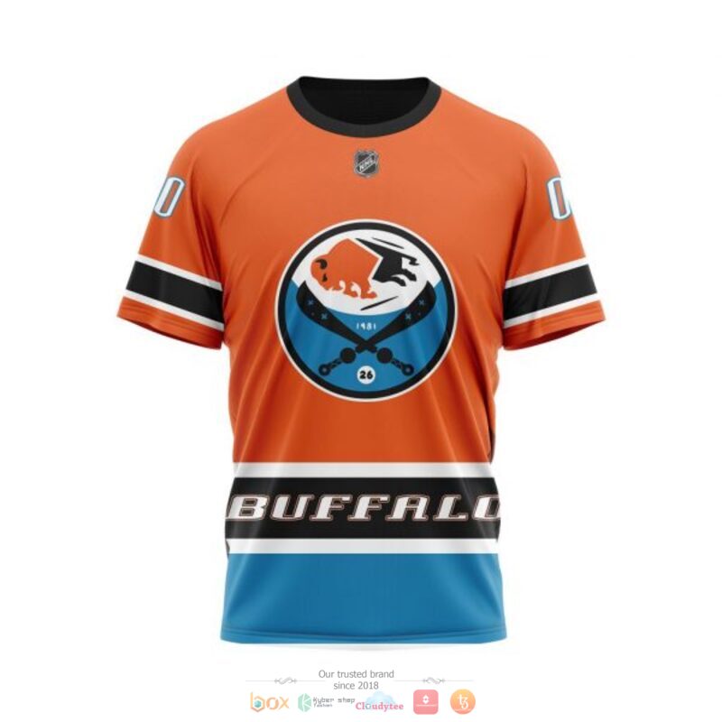 Personalized Buffalo Sabres NHL Val James Night orange custom 3D shirt hoodie 1 2 3 4 5 6 7