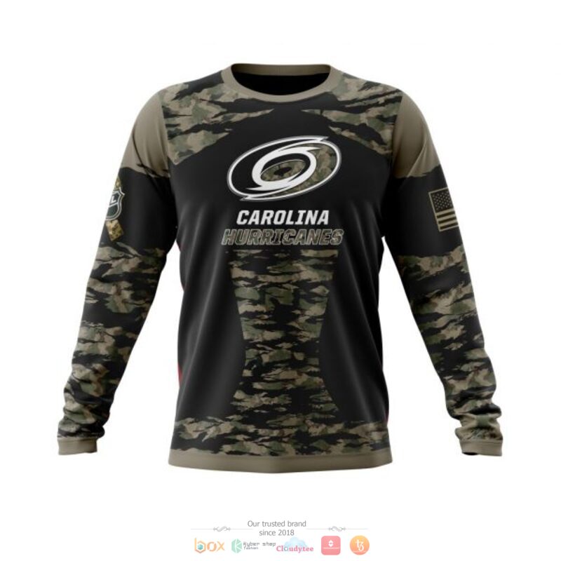 Personalized Carolina Hurricanes NHL green camo custom 3D shirt hoodie 1 2 3 4 5