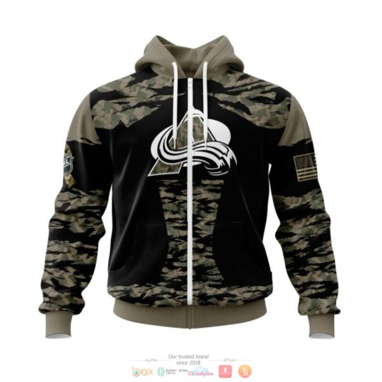 Personalized Colorado Avalanche NHL green camo custom 3D shirt hoodie 1